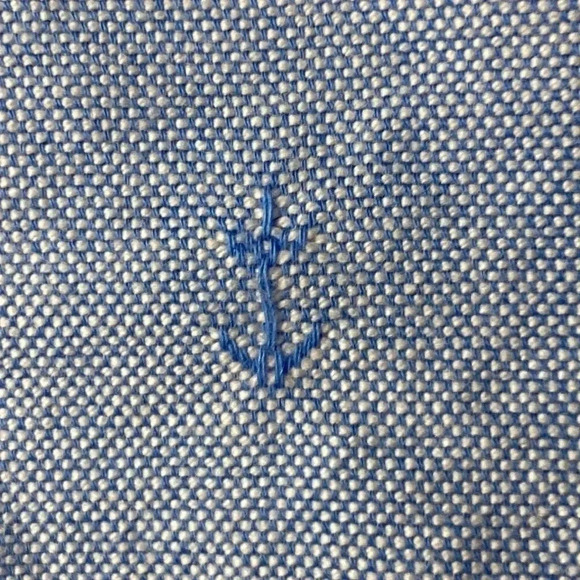 IZOD SPORTFLEX BREEZE OXFORD SHORT MENS SIZE 34” x 9.5” LIGHT BLUE WITH ANCHORS - Picture 4 of 15